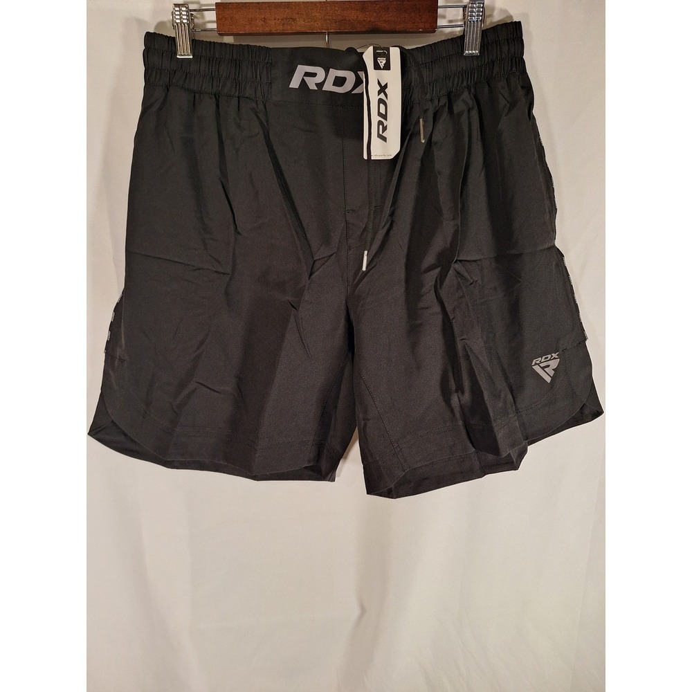 RDX MMA Training Shorts Mens 2XL Black T15 Combat Muay Thai Grappling MSS-T15B